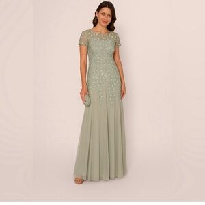 Adrianna Papell Sage Green Maxi Dress